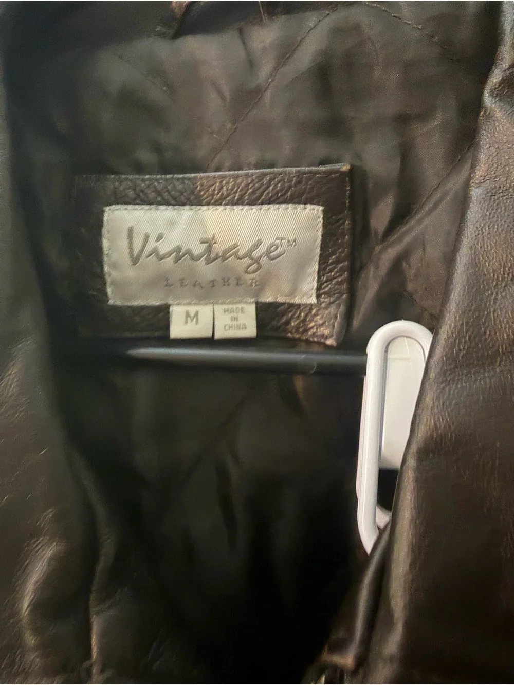 Vintage Black/Brown Men's Leather Bomber Jacket| M